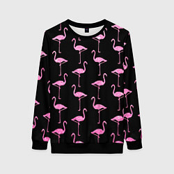 Свитшот женский Фламинго Чёрная, цвет: 3D-черный