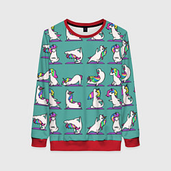 Свитшот женский Единороги Зарядка, цвет: 3D-красный