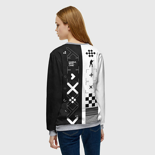 Женский свитшот Printstream Поток информации / 3D-Меланж – фото 4