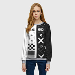 Свитшот женский Printstream Поток информации, цвет: 3D-меланж — фото 2