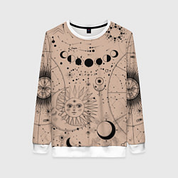 Свитшот женский Звездное небо, цвет: 3D-белый