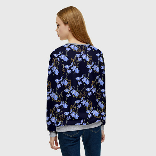 Женский свитшот Незабудки / 3D-Меланж – фото 4
