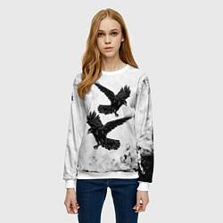Свитшот женский Gothic crows, цвет: 3D-белый — фото 2