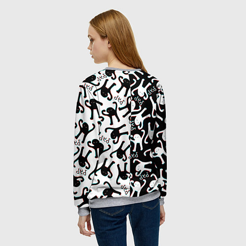 Женский свитшот МЕМ КОТ ЪУЪ СЪУКА / 3D-Меланж – фото 4