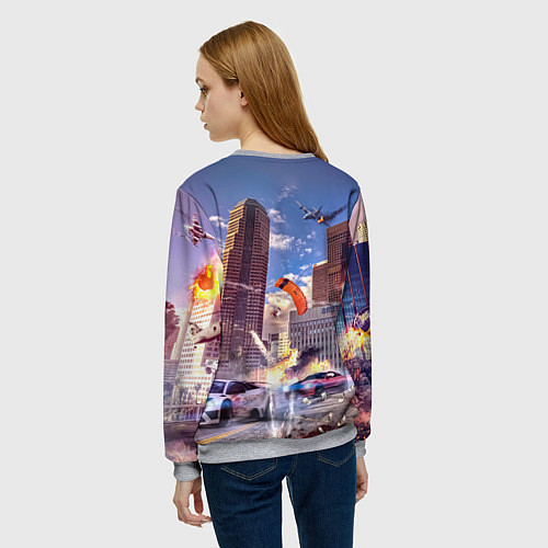 Женский свитшот ЭКШЕН Grand Theft Auto V / 3D-Меланж – фото 4
