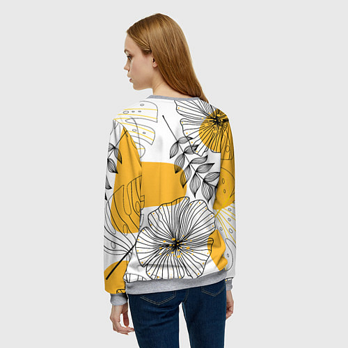 Женский свитшот Цветы / 3D-Меланж – фото 4