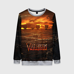 Свитшот женский Valheim Корабли, цвет: 3D-меланж