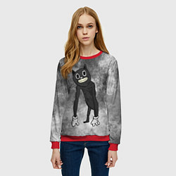 Свитшот женский Cartoon cat, цвет: 3D-красный — фото 2