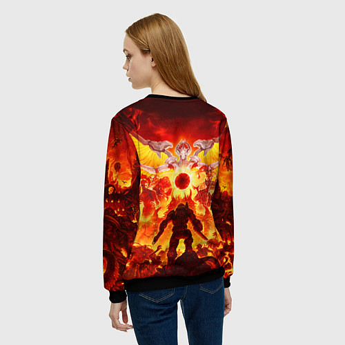 Женский свитшот DOOM / 3D-Черный – фото 4