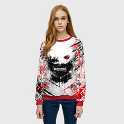 Свитшот женский ТОКИЙСКИЙ ГУЛЬ КЕН КАНЕКИ, цвет: 3D-красный — фото 2