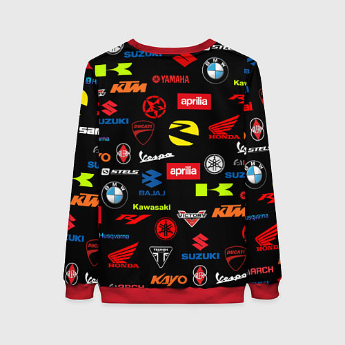 Женский свитшот Motorcycle pattern Мото паттерн Z / 3D-Красный – фото 2