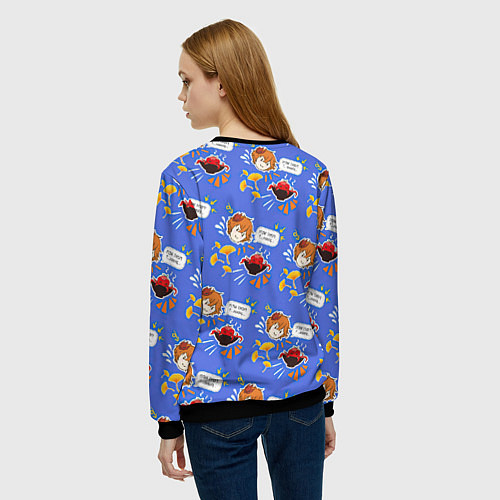 Женский свитшот Тарталья на обеде / 3D-Черный – фото 4