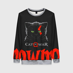 Свитшот женский Cat of war, цвет: 3D-меланж
