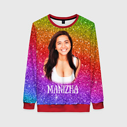 Свитшот женский Manizha Радужные блестки, цвет: 3D-красный
