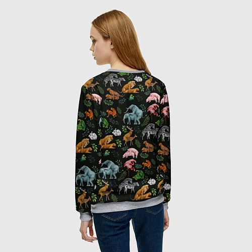 Женский свитшот Дикие Звери Паттерн / 3D-Меланж – фото 4