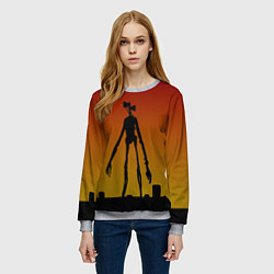 Свитшот женский СИРЕНОГОЛОВЫЙ МОНСТР, цвет: 3D-меланж — фото 2