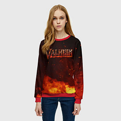 Свитшот женский Valheim огненный лого, цвет: 3D-красный — фото 2