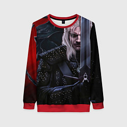 Свитшот женский Ведьмак Геральт, цвет: 3D-красный