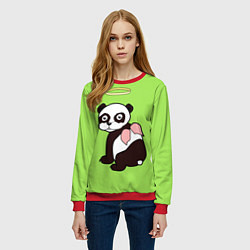 Свитшот женский Святая панда, цвет: 3D-красный — фото 2