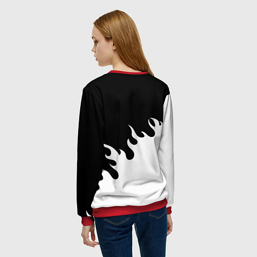 Женский свитшот BLEACH FIRE БЛИЧ ОГОНЬ / 3D-Красный – фото 4