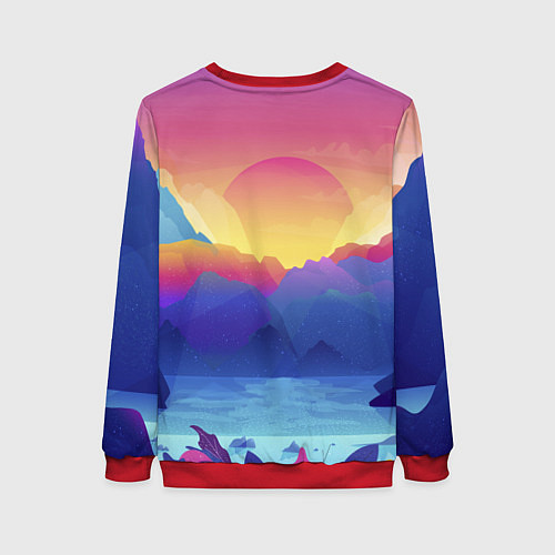 Женский свитшот Красочные Горы / 3D-Красный – фото 2