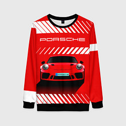 Свитшот женский PORSCHE ПОРШЕ RED STYLE, цвет: 3D-черный