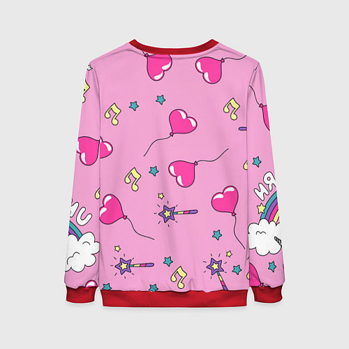 Женский свитшот Единорог Радужный / 3D-Красный – фото 2