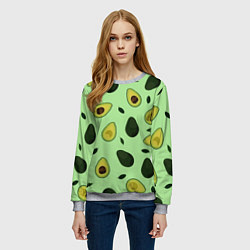 Свитшот женский Авокадо, цвет: 3D-меланж — фото 2