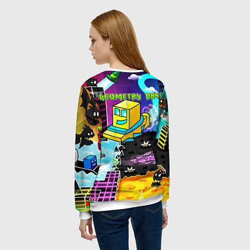 Женский свитшот Geometry Dash / 3D-Белый – фото 4