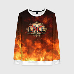 Свитшот женский Path of Exile Logo Путь изгнанника Лого Z, цвет: 3D-белый