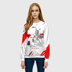 Свитшот женский Love, Death and Cats Любов, смерть и котики Z, цвет: 3D-белый — фото 2