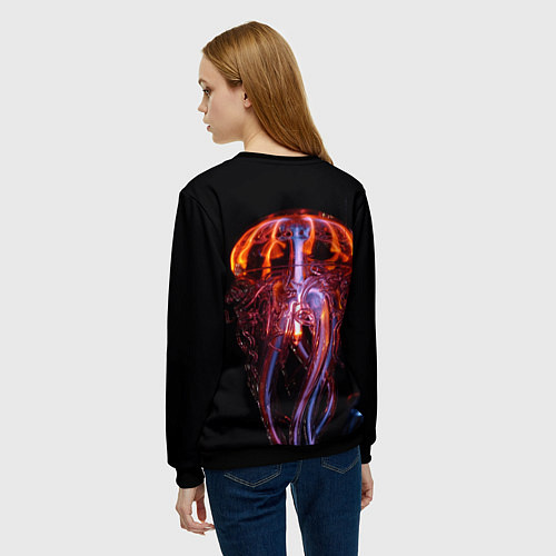 Женский свитшот Медуза Jellyfish / 3D-Черный – фото 4