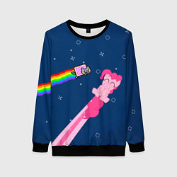 Свитшот женский Nyan cat x Pony, цвет: 3D-черный