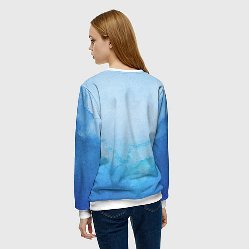 Женский свитшот Wish you were - here / 3D-Белый – фото 4