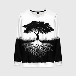 Свитшот женский ДЕРЕВО ИНЬ-ЯНЬ, цвет: 3D-белый