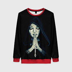 Свитшот женский Монашка с крестом, цвет: 3D-красный