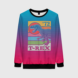 Свитшот женский T-rex Dino 72, цвет: 3D-черный