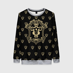 Свитшот женский Черные быки Чёрный клевер, цвет: 3D-меланж