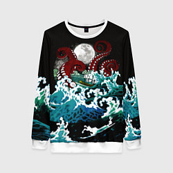 Женский свитшот Корабль на Волнах Кракен