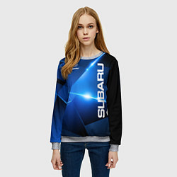 Свитшот женский Subaru, цвет: 3D-меланж — фото 2