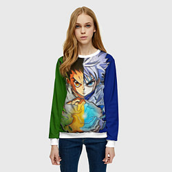 Свитшот женский Киллуа золдик и Гон хантер, цвет: 3D-белый — фото 2