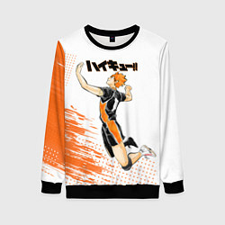 Свитшот женский Шоё Хината ВОЛЕЙБОЛ!!, цвет: 3D-черный