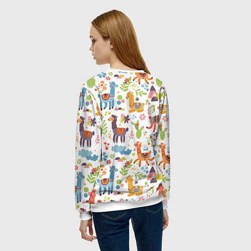 Женский свитшот Ламы / 3D-Белый – фото 4