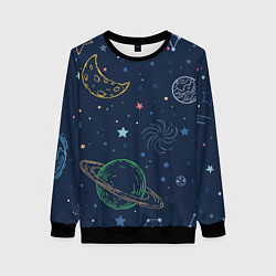 Свитшот женский Космическая одиссея, цвет: 3D-черный