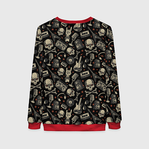 Женский свитшот Scull pattern rock / 3D-Красный – фото 2