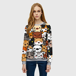 Свитшот женский Коты и котики, цвет: 3D-меланж — фото 2