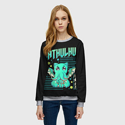 Свитшот женский CatHulhu, цвет: 3D-меланж — фото 2