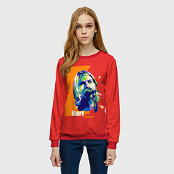 Свитшот женский Kurt Cobain, цвет: 3D-красный — фото 2