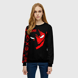 Свитшот женский Взгляд Луффи One Piece, цвет: 3D-черный — фото 2