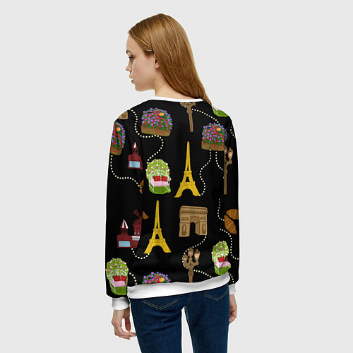 Женский свитшот Париж / 3D-Белый – фото 4